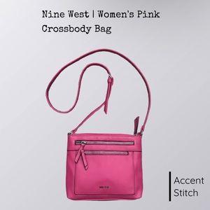 Nine West Bag | Women’s Pink Barbie Leather Crossbody Bag | Medium